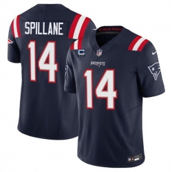 Men New England Patriots 14 Robert Spillane Navy 2025 F U S E  With 3 Star C Patch Vapor Limited Stitched Football Jersey Men New England Patriots 14 Robert Spillane Navy 2025 F U S E  With 3 Star C Patch Vapor Limited Stitched Football Jersey