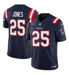 Men New England Patriots 25 Marcus Jones Navy 2025 F U S E  With 1 Star C Patch Vapor Limited Stitched Football Jersey Men New England Patriots 25 Marcus Jones Navy 2025 F U S E  With 1 Star C Patch Vapor Limited Stitched Football Jersey