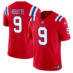 Men New England Patriots 9 Kayshon Boutte Red 2025 F U S E  Vapor Limited Stitched Football Jersey
