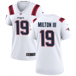 Women New England Patriots 19 Joe Milton III 2024 White Stitched Jersey