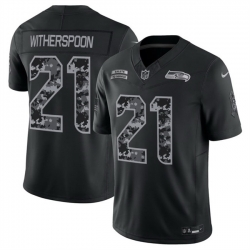Men Seattle Seahawks  21 Devon Witherspoon Black F U S E  2026 Salute to Service Limited Stitched Football Jersey