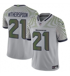 Men Seattle Seahawks 21 Devon Witherspoon Grey 2025 F U S E Rivalries Vapor Untouchable Limited Stitched Football Jersey Men Seattle Seahawks 21 Devon Witherspoon Grey 2025 F U S E Rivalries Vapor Untouchable Limited Stitched Football Jersey
