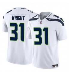 Men Seattle Seahawks 31 Jacardia Wright White 2025 F U S E  Vapor Untouchable Limited Stitched Football Jersey Men Seattle Seahawks 31 Jacardia Wright White 2025 F U S E  Vapor Untouchable Limited Stitched Football Jersey