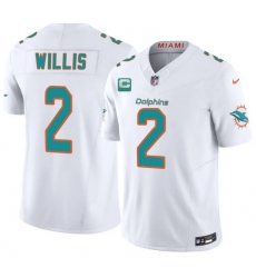 Men Miami Dolphins 2 Malik Willis White 2026 F U S E 1 Star C Patch Vapor Limited Stitched Football Jersey Men Miami Dolphins 2 Malik Willis White 2026 F U S E 1 Star C Patch Vapor Limited Stitched Football Jersey