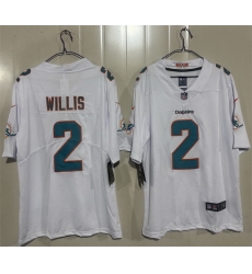 Men Miami Dolphins 2 Malik Willis White 2026 Vapor Limited Stitched Football Jersey Men Miami Dolphins 2 Malik Willis White 2026 Vapor Limited Stitched Football Jersey