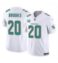 Men Miami Dolphins 20 Jordyn Brooks White 2025 F U S E  With 1 Star C Patch Vapor Limited Stitched Football Jersey Men Miami Dolphins 20 Jordyn Brooks White 2025 F U S E  With 1 Star C Patch Vapor Limited Stitched Football Jersey