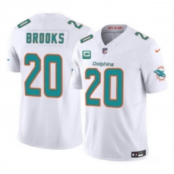 Men Miami Dolphins 20 Jordyn Brooks White 2025 F U S E  With 1 Star C Patch Vapor Limited Stitched Football Jersey Men Miami Dolphins 20 Jordyn Brooks White 2025 F U S E  With 1 Star C Patch Vapor Limited Stitched Football Jersey