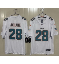 Men Miami Dolphins  28 DeVon Achane White 2026 Vapor Limited Stitched Football Jersey