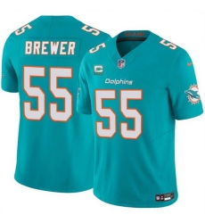 Men Miami Dolphins 55 Aaron Brewer Aqua 2025 F U S E  With 1 Star C Patch Vapor Limited Stitched Football Jersey Men Miami Dolphins 55 Aaron Brewer Aqua 2025 F U S E  With 1 Star C Patch Vapor Limited Stitched Football Jersey