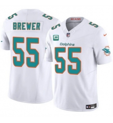 Men Miami Dolphins 55 Aaron Brewer White 2025 F U S E  With 1 Star C Patch Vapor Limited Stitched Football Jersey Men Miami Dolphins 55 Aaron Brewer White 2025 F U S E  With 1 Star C Patch Vapor Limited Stitched Football Jersey