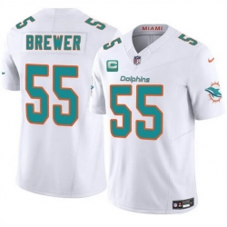 Men Miami Dolphins 55 Aaron Brewer White 2025 F U S E  With 1 Star C Patch Vapor Limited Stitched Football Jersey Men Miami Dolphins 55 Aaron Brewer White 2025 F U S E  With 1 Star C Patch Vapor Limited Stitched Football Jersey