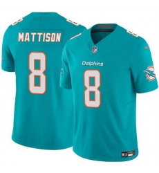 Men Miami Dolphins 8 Alexander Mattison Aqua 2025 F U S E  Vapor Limited Stitched Football Jersey Men Miami Dolphins 8 Alexander Mattison Aqua 2025 F U S E  Vapor Limited Stitched Football Jersey