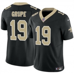 Men New Orleans Saints 19 Blake Grupe Black 2025 F U S E Vapor Limited Stitched Football Jersey Men New Orleans Saints 19 Blake Grupe Black 2025 F U S E Vapor Limited Stitched Football Jersey