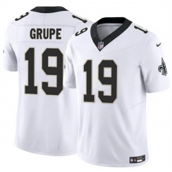 Men New Orleans Saints 19 Blake Grupe White 2025 F U S E Vapor Limited Stitched Football Jersey Men New Orleans Saints 19 Blake Grupe White 2025 F U S E Vapor Limited Stitched Football Jersey