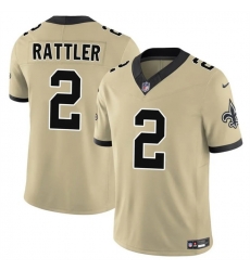 Men New Orleans Saints 2 Spencer Rattler Gold 2025 F U S E  Alternate Vapor Limited Stitched Football Jersey Men New Orleans Saints 2 Spencer Rattler Gold 2025 F U S E  Alternate Vapor Limited Stitched Football Jersey