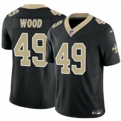 Men New Orleans Saints 49 Zach Wood Black 2025 F U S E Vapor Limited Stitched Football Jersey Men New Orleans Saints 49 Zach Wood Black 2025 F U S E Vapor Limited Stitched Football Jersey