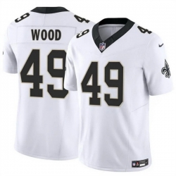 Men New Orleans Saints 49 Zach Wood White 2025 F U S E Vapor Limited Stitched Football Jersey Men New Orleans Saints 49 Zach Wood White 2025 F U S E Vapor Limited Stitched Football Jersey