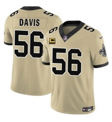 Men New Orleans Saints 56 DeMario Davis Gold 2025 F U S E  With 4 Star C Patch Alternate Vapor Limited Stitched Football Jersey Men New Orleans Saints 56 DeMario Davis Gold 2025 F U S E  With 4 Star C Patch Alternate Vapor Limited Stitched Football Jersey