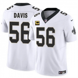 Men New Orleans Saints 56 DeMario Davis White 2025 F U S E With 4 Star C Patch Vapor Limited Stitched Football Jersey Men New Orleans Saints 56 DeMario Davis White 2025 F U S E With 4 Star C Patch Vapor Limited Stitched Football Jersey