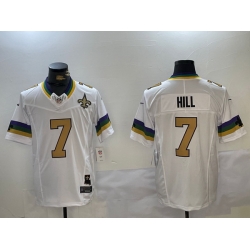 Men New Orleans Saints 7 Taysom Hill White Vapor Limited Stitched Football Jersey