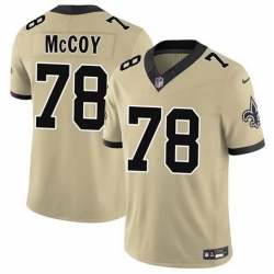 Men New Orleans Saints 78 Erik McCoy Gold 2025 F U S E  Alternate Vapor Limited Stitched Football Jersey Men New Orleans Saints 78 Erik McCoy Gold 2025 F U S E  Alternate Vapor Limited Stitched Football Jersey