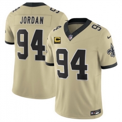 Men New Orleans Saints 94 Cam Jordan Gold 2025 F U S E  With 4 Star C Patch Alternate Vapor Limited Stitched Football Jersey Men New Orleans Saints 94 Cam Jordan Gold 2025 F U S E  With 4 Star C Patch Alternate Vapor Limited Stitched Football Jersey