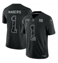 Men New York Giants 1 Malik Nabers Black F U S E 2026 Salute to Service Limited Stitched Football Jersey Men New York Giants 1 Malik Nabers Black F U S E 2026 Salute to Service Limited Stitched Football Jersey