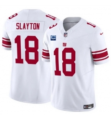 Men New York Giants 18 Darius Slayton White 2025 F U S E  With 1 Star C Patch Vapor Untouchable Limited Stitched Jersey Men New York Giants 18 Darius Slayton White 2025 F U S E  With 1 Star C Patch Vapor Untouchable Limited Stitched Jersey