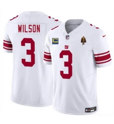 Men New York Giants 3 Russell Wilson White 2025 F U S E  With 4 star C Patch And Walter Payton Patch Vapor Untouchable Limited Stitched Jersey Men New York Giants 3 Russell Wilson White 2025 F U S E  With 4 star C Patch And Walter Payton Patch Vapor Untouchable Limited Stitched Jersey