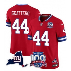 Men New York Giants 44 Cam Skattebo Red 2025 Draft F U S E  100th Season  26 State Patch Vapor Limited Stitched Football Jersey Men New York Giants 44 Cam Skattebo Red 2025 Draft F U S E  100th Season  26 State Patch Vapor Limited Stitched Football Jersey