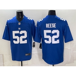 Men New York Giants  52 Arvell Reese Blue Vapor Untouchable Limited Stitched Jersey