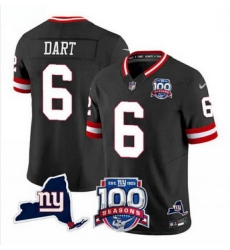 Men New York Giants 6 Jaxson Dart Black 2025 Draft F U S E  100th Season  26 State Patch Vapor Limited Stitched Football Jersey Men New York Giants 6 Jaxson Dart Black 2025 Draft F U S E  100th Season  26 State Patch Vapor Limited Stitched Football Jersey