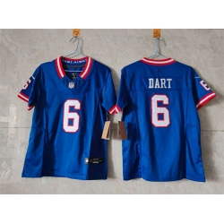 Youth New York Giants 6 Jaxson Dart Blue 2025 Draft F U S E  Throwback Untouchable Limited Stitched Jersey Youth New York Giants 6 Jaxson Dart Blue 2025 Draft F U S E  Throwback Untouchable Limited Stitched Jersey