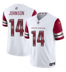 Men Washington Commanders 14 Josh Johnson White 2025 F U S E  Vapor Limited Stitched Football Jersey Men Washington Commanders 14 Josh Johnson White 2025 F U S E  Vapor Limited Stitched Football Jersey