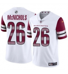 Men Washington Commanders 26 Jeremy McNichols White 2024 Vapor Limited Stitched Football Jersey