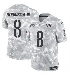 Men Washington Commanders 8 Brian Robinson Jr  2024 F U S E Arctic Camo Salute To Service Limited Stitched Football Jersey