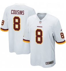 Mens Nike Washington Redskins 8 Kirk Cousins Game White NFL Jersey