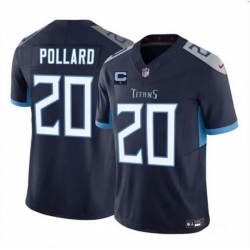 Men Tennessee Titans 20 Tony Pollard Navy 2025 F U S E  With 1 Star C Patch Vapor Limited Stitched Football Jersey Men Tennessee Titans 20 Tony Pollard Navy 2025 F U S E  With 1 Star C Patch Vapor Limited Stitched Football Jersey