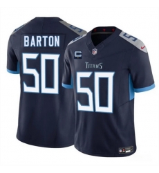 Men Tennessee Titans 50 Cody Barton Navy 2025 F U S E  With 1 Star C Patch Vapor Limited Stitched Football Jersey Men Tennessee Titans 50 Cody Barton Navy 2025 F U S E  With 1 Star C Patch Vapor Limited Stitched Football Jersey