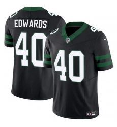 Men New York Jets 40 Donovan Edwards Black 2025 F U S E  Vapor Untouchable Limited Stitched Jersey Men New York Jets 40 Donovan Edwards Black 2025 F U S E  Vapor Untouchable Limited Stitched Jersey
