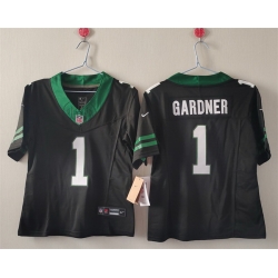Women New York Jets 1 Ahmad Gardner Black F U S E  Vapor Stitched Jersey  Women New York Jets 1 Ahmad Gardner Black F U S E  Vapor Stitched Jersey