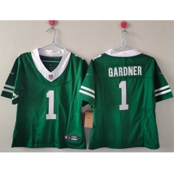 Women New York Jets 1 Ahmad Gardner Green F U S E  Vapor Stitched Jersey  Women New York Jets 1 Ahmad Gardner Green F U S E  Vapor Stitched Jersey