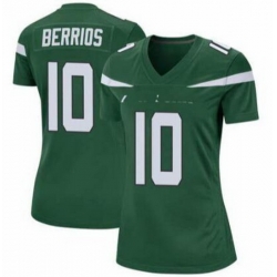 Women New York Jets Braxton Berrios #10 Green Vapor Limited Stitched Football Jersey Women New York Jets Braxton Berrios #10 Green Vapor Limited Stitched Football Jersey