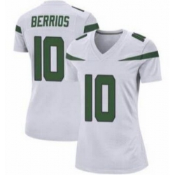 Women New York Jets Braxton Berrios #10 White Vapor Limited Stitched Football Jersey Women New York Jets Braxton Berrios #10 White Vapor Limited Stitched Football Jersey
