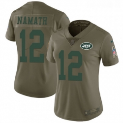 Womens Nike New York Jets 12 Joe Namath Limited Olive 2017 Salute to Service NFL Jersey Womens Nike New York Jets 12 Joe Namath Limited Olive 2017 Salute to Service NFL Jersey