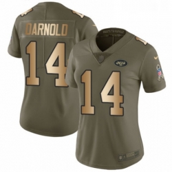 Womens Nike New York Jets 14 Sam Darnold Limited OliveGold 2017 Salute to Service NFL Jersey Womens Nike New York Jets 14 Sam Darnold Limited OliveGold 2017 Salute to Service NFL Jersey
