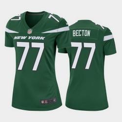 women mekhi becton new york jets green game jersey  women mekhi becton new york jets green game jersey