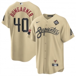 Men Arizona Diamondbacks 40 Madison Bumgarner Gold 2023 World Series City Connect Cool Base Stitched Baseball Jersey