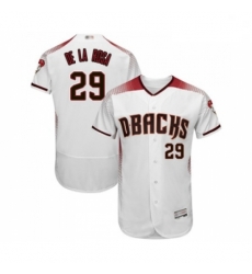 Mens Arizona Diamondbacks 29 Jorge De La Rosa White Home Authentic Collection Flex Base Baseball Jersey