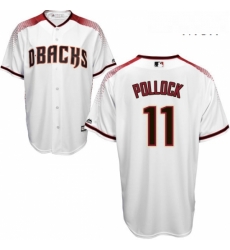 Mens Majestic Arizona Diamondbacks 11 A J Pollock Authentic White Home Cool Base MLB Jersey